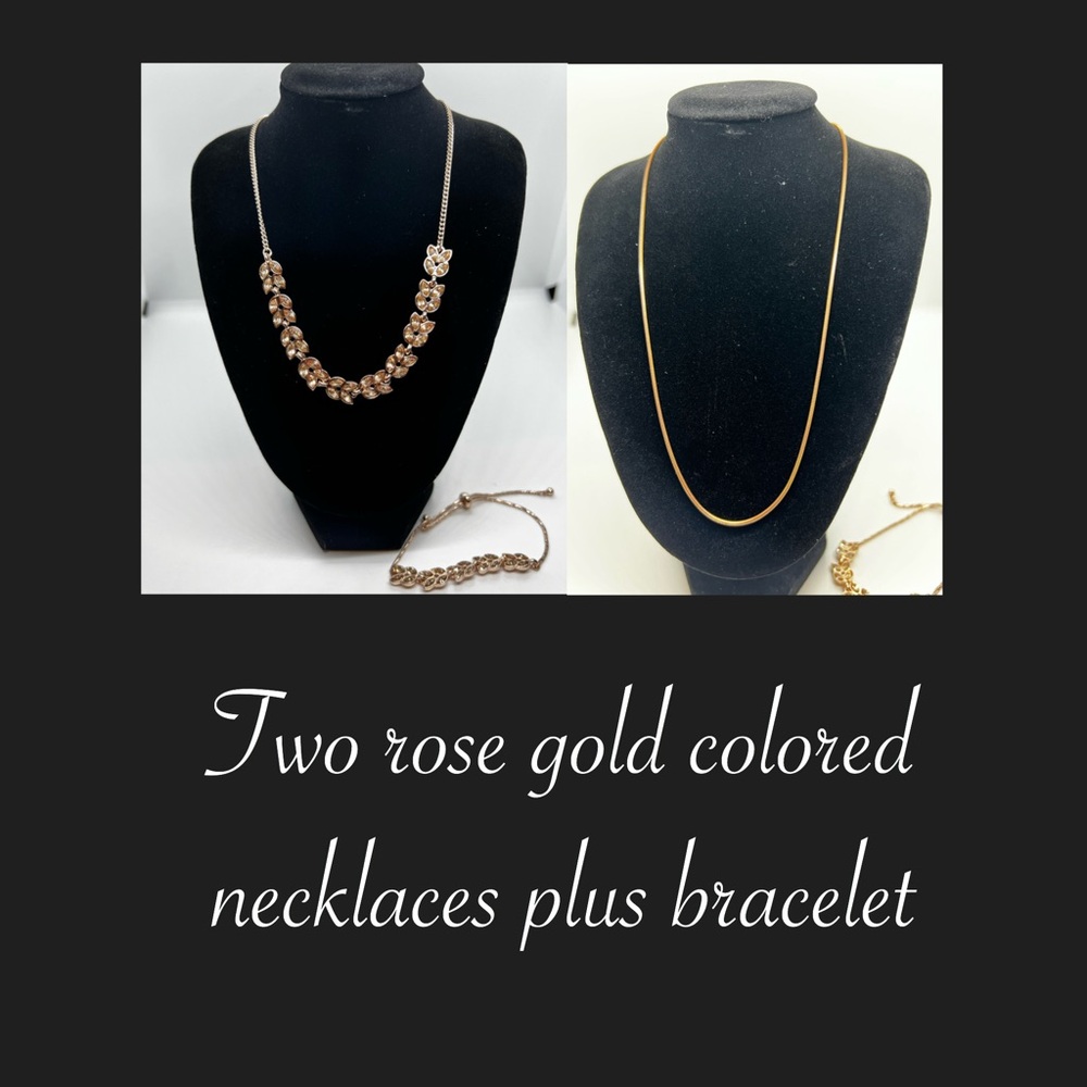 Elegant Rose Gold Necklace and Bracelet Set
